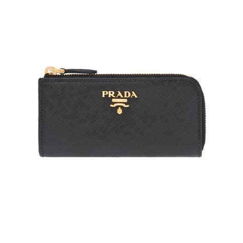 prada 1pp026|Black Leather Keychain .